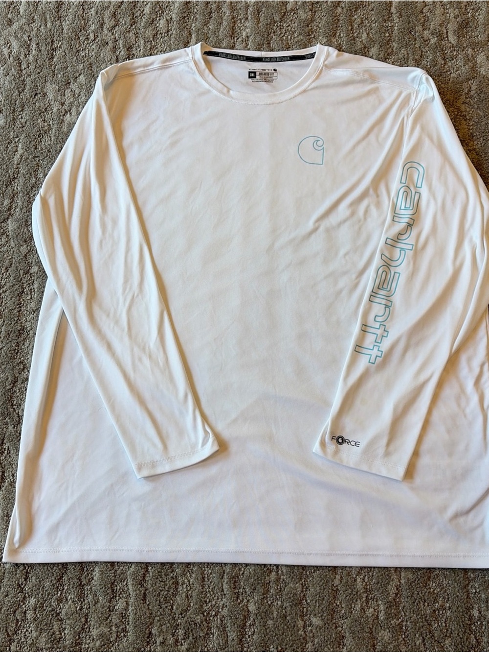 Carhartt Men's Force Sun Defender Lightweight Long-Sleeve White T-Shirt 3XL